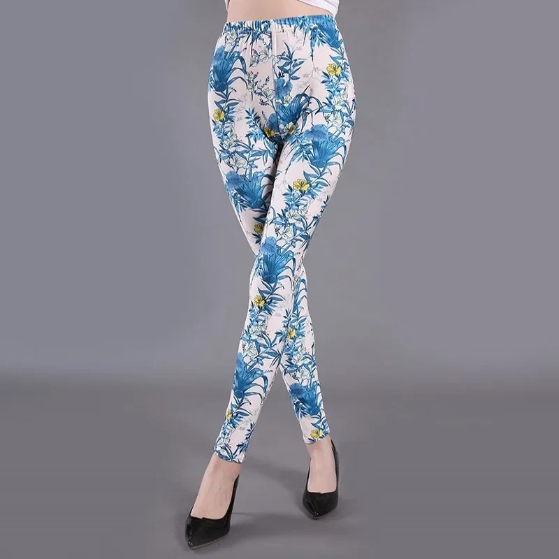 Summer Push Up Leggings Female Fitness Leggings Women Spring Fall Print Butterfly Plaid Leggings Lady Sexy Slim Pencil Pants