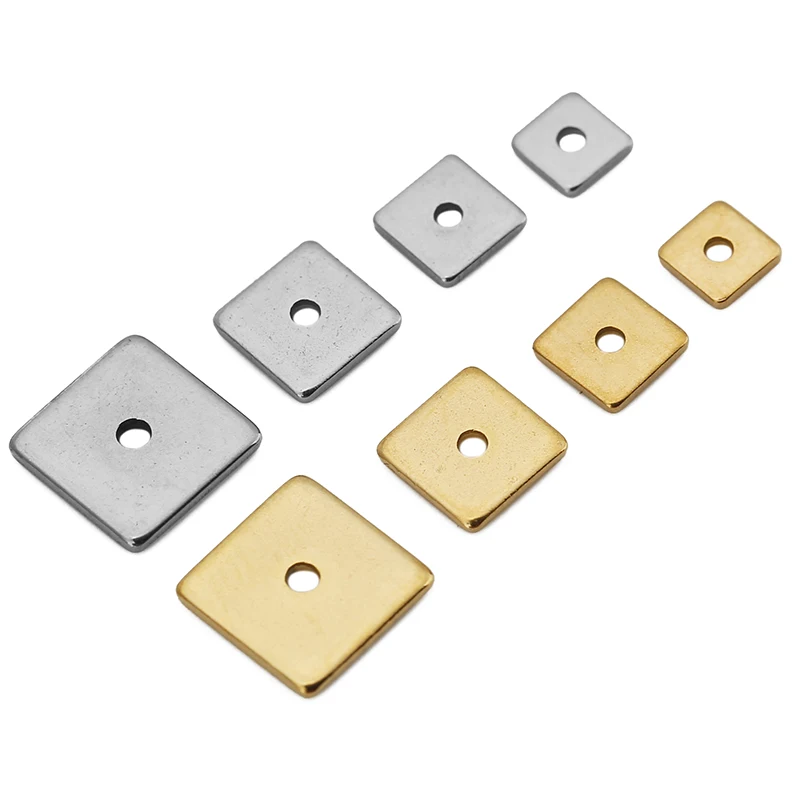 50pcs Stainless Steel 4/5/6/8mm Square Spacers Loose Beads PVD Gold for Bracelets Necklaces DIY Jewelry Making Accessories image 3