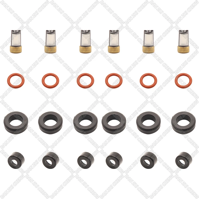 6SET For Toyota Corolla Celica Matrix 1.8L 23250-0D040Fuel Injector Service Repair Kit Filters Orings Seals Grommets for FJ415