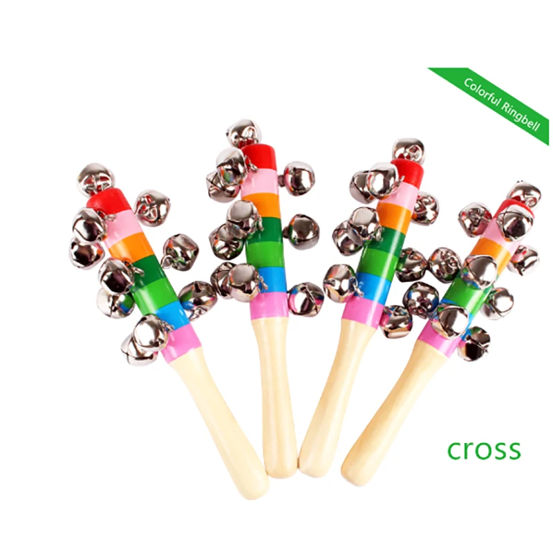 1PC arcobaleno anello a mano colorato bambino campana puzzle e giocattoli per l'educazione precoce