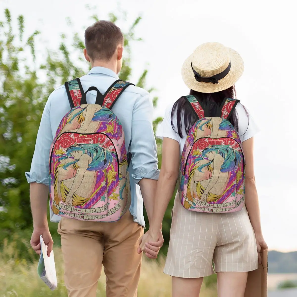 

Flying Lamu Anime Urusei Yatsura Student Backpack School Bag Hiking Travel Daypack for Boys Girls Bookbag Shoulder Bags