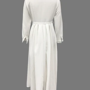 Monochromes Maxikleid mit Taschen für Frauen, elegantes langes Kleid, rückwärts unten, Nachtkleid, elegant und elegant 10 Hauptverkaufskleid für Gala - №9