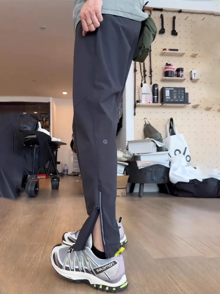 

Bla Summer Thin Ice Silk Qui Dry Outdoor Sports Waterproof Straight Leg Casual Pants Men's Zipper Trousers Faionable Yo...