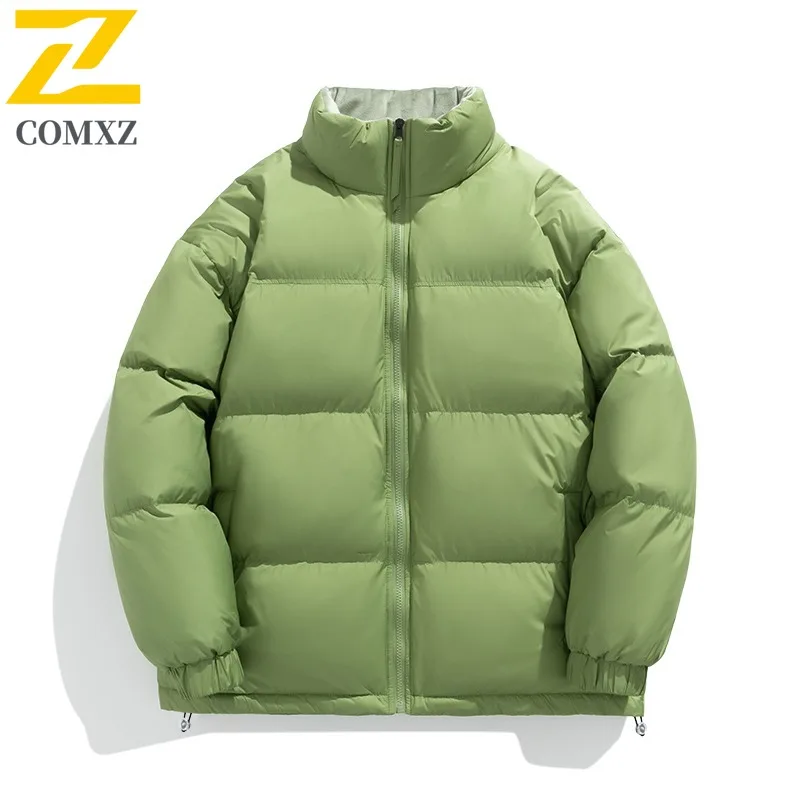 COMXZ Classic Men Down Jacket Stand Collar Outdoor Take A Walk Windproof Warm Coat Fashion Korean Fashion Autumn Winter Parkas