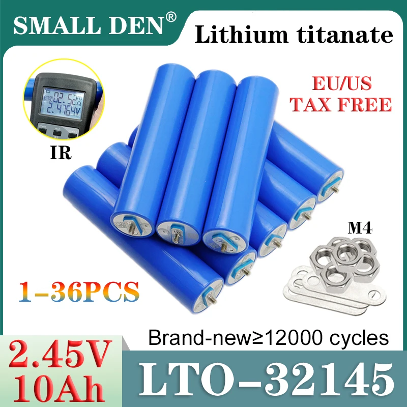 1-36 قطعة جديد 2.45 فولت 10 أمبير بطارية ليثيوم تيتانات 32145-LTO 12000 دورات 10C لتقوم بها بنفسك 12 فولت 24 فولت 48 فولت E-دراجة نارية RV محرك السيارة ضوء الشمس