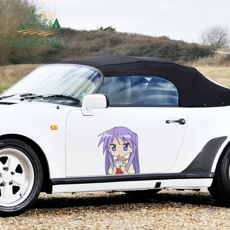 EARLFAMILY 43cm x 36.7cm Waterproof Car Stickers For Anime Cute Auto Car Accessories Decal Personality Scratch-Proof Decoration