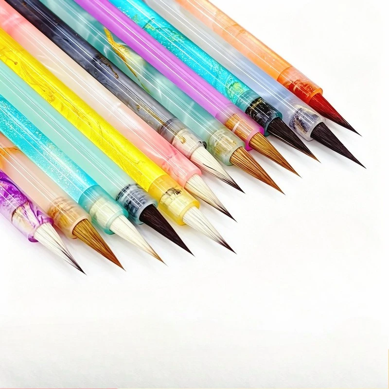 12pcs Chinese Calligraphy Brush Set Wolf Purple Goat Hair Small Regular Script Painting Beginner Copy Scripture Art Supplies
