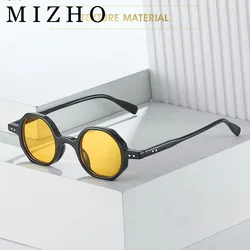 MIZHO Round Sunglasses Men Steampunk Slender Type Gradients Lens Tiny Plastic Frame Eyewear Women Brand Designer Fashion