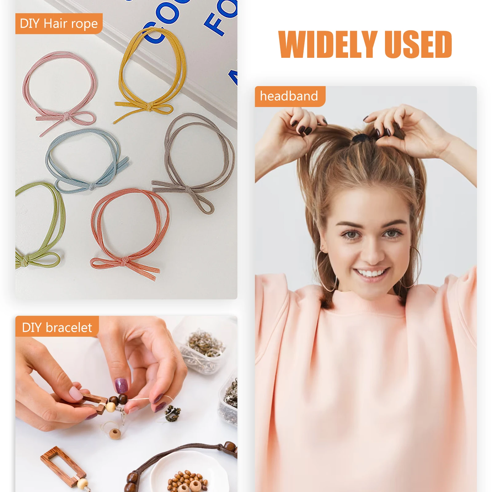 

5 Pcs Hair Rope Rubber Band Jewelry Stretch Cord Elastic Bracelet Manual Stretchy Beading Making Jewlery