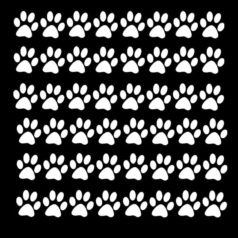 Car Sticker 48PCS Paw Print Bundle Cat Dog Pet Prints Set  Automobiles Accessories Vinyl Decal for Window Toilet Window