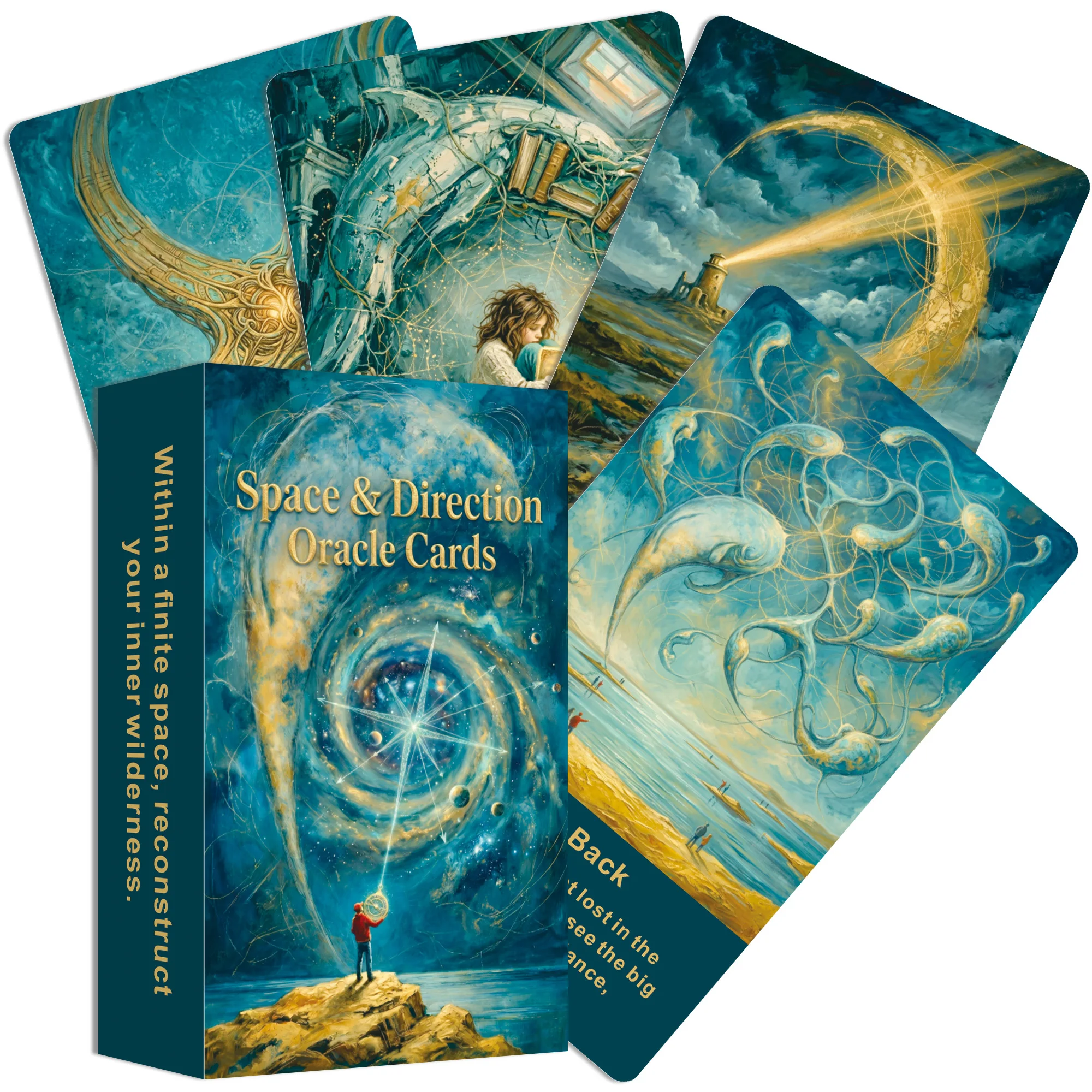 Space & Direction Oracle Cards 54 Cards For Daily Reading Beginners, Tarot Deck, Psychological Compass, Family Party, Game Gift