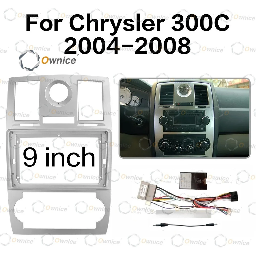 ownice-9-car-android-radio-audio-frame-for-chrysler-300c-2004-2005-2006-2007-2008-2din-navigation-fascia-panel-frame-with-cable