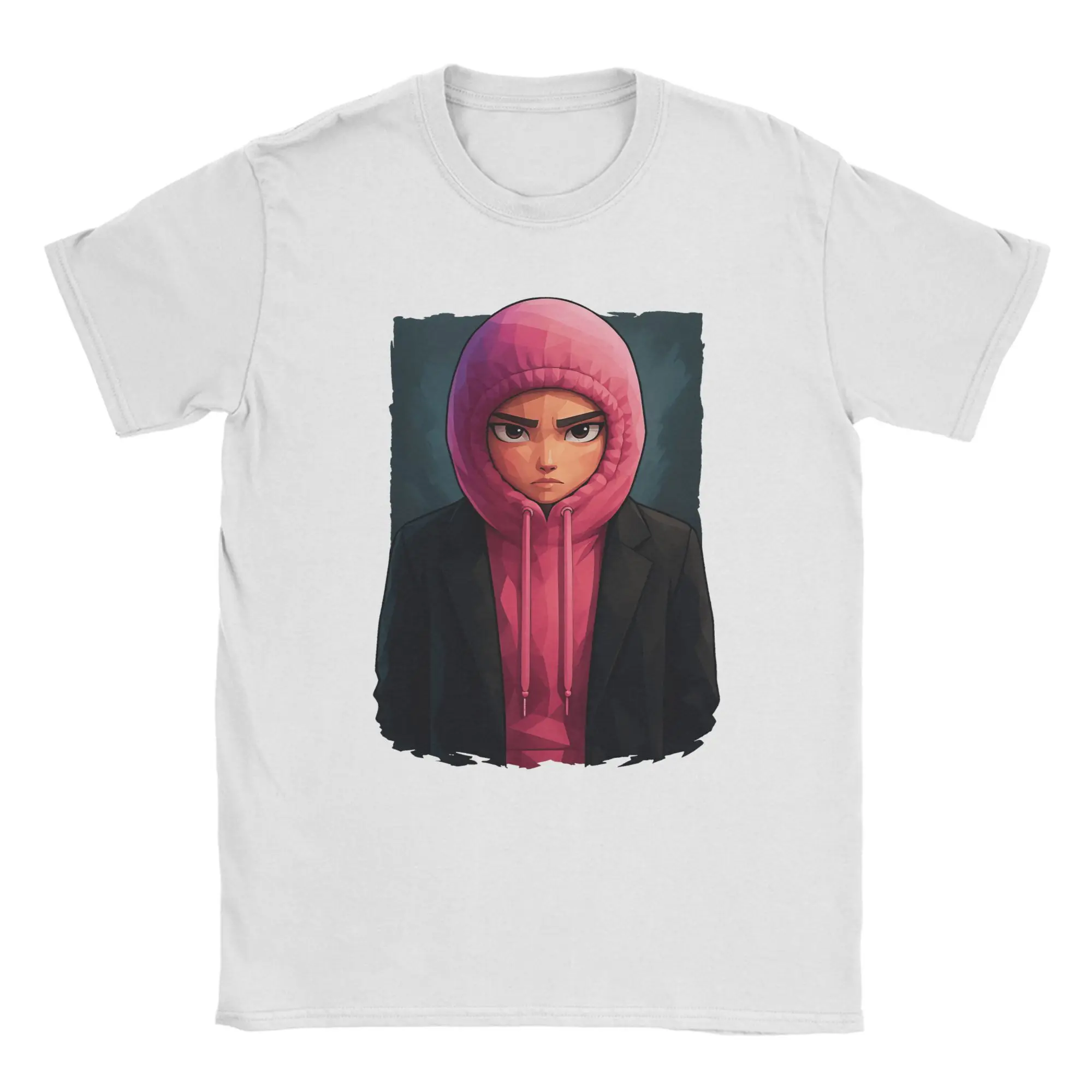 رومي الشبح الوردي هوديي K-Pop شيطان الصيادين تي شيرت الرجال القطن موضة الرجال تي شيرت س الرقبة تيز ملابس قصيرة الأكمام 5XL 6XL