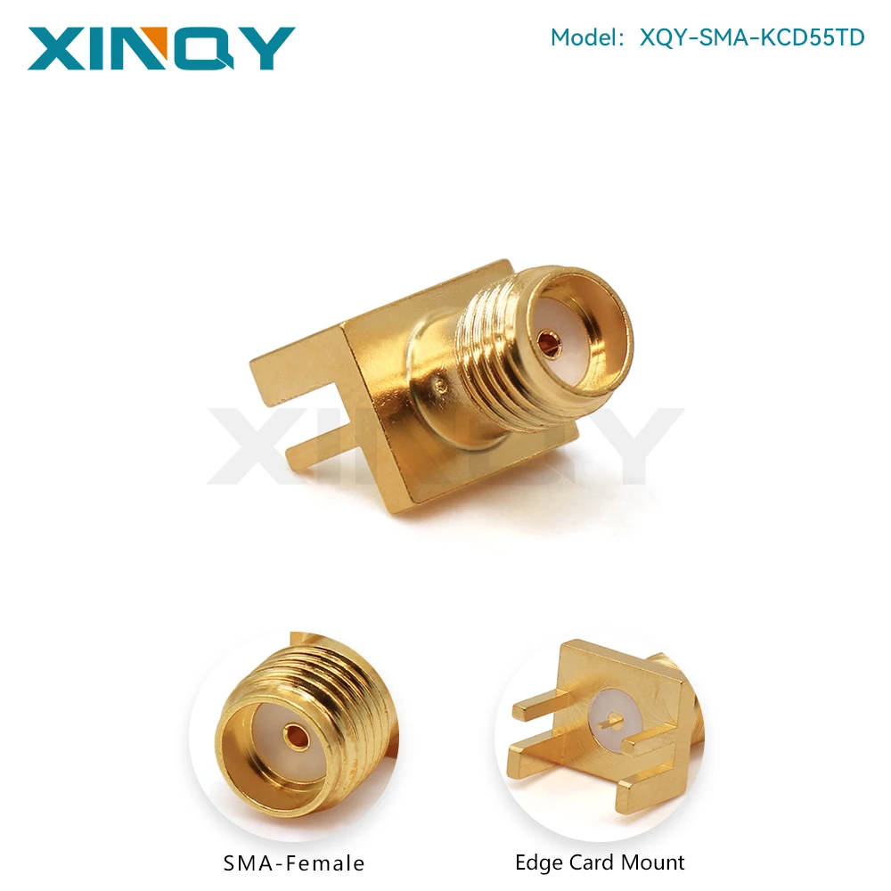 XINQY SMA-KCD RF Connector, Side-mount/Edge Through-board Type, DC-18GHz, PCB Board Thickness 1.63mm