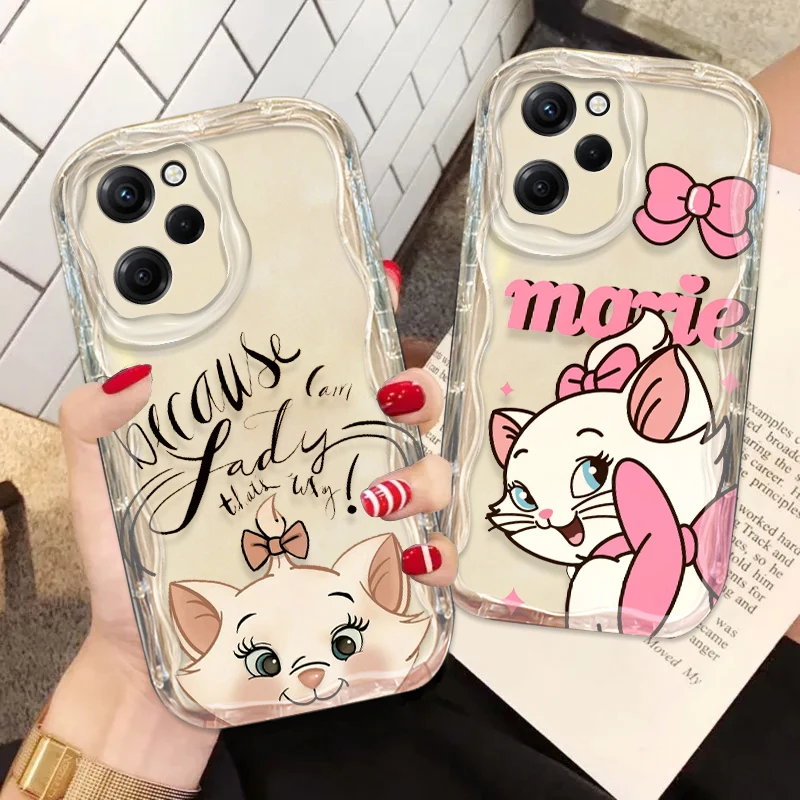 Disney Marie Cat For Xiaomi Redmi Note 13 12 12S 11S 11 10 9 8 10A 9C Pro Plus 5G Wave Oil Cover Phone Case