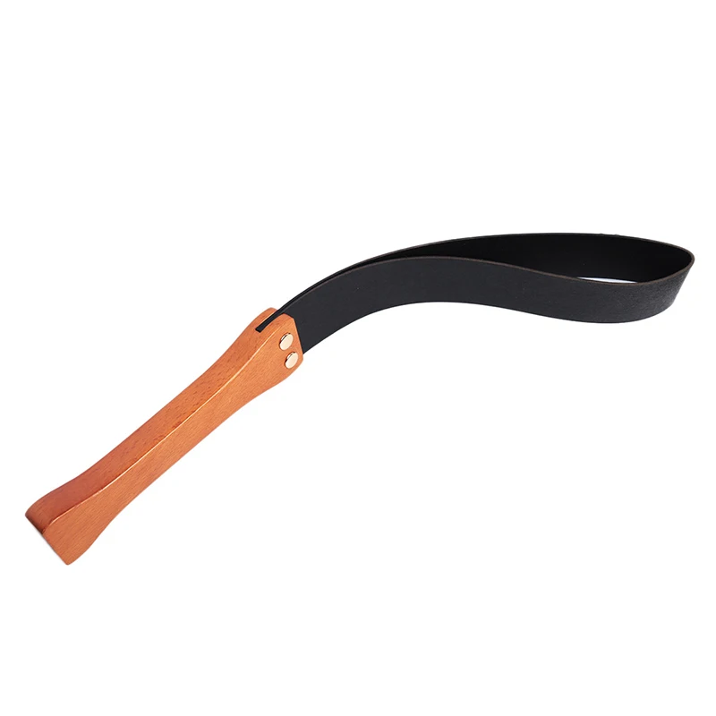 Paleta de cuero de doble capa para montar, pala para azotes, espigas, mango de madera, espátula para montar, 51cm