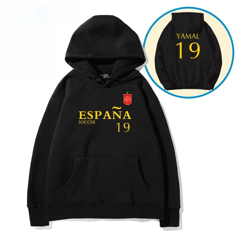 2026 Spain Barcelona Team Yamal with The Same No. 19 Football Clothes Fans Hooded Sweater Men's and Women's Sports Jackets