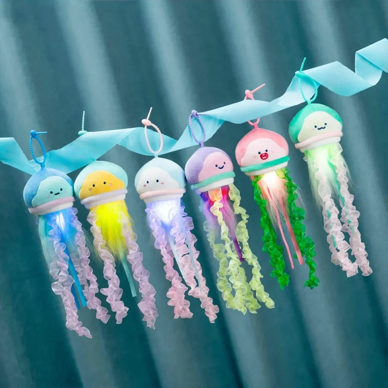 Sea Creature Jellyfish Plush Toy Anime Stuffed Animals Keychains Small Pendant Hangings Birthday Christmas Gifts For Kids