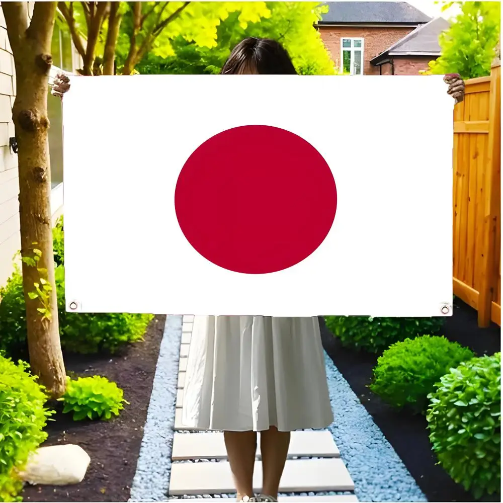 Flag of Japan Flags Edgeless four-ring hanging decor indoor outdoor compatible easy for hanging display
