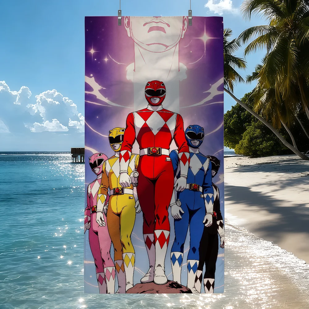 Fantasy cartoon P-Power R-Rangers Towel Drying Bath Towel Applicable To Light Swimming Camping Yoga Beach Out