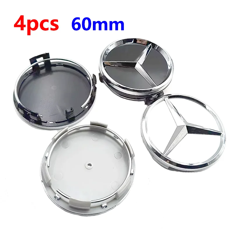 4pcs 60mm Car Rims Hub Wheel Center Caps For Mercedes Benz A B C E S Class CLA CLS GLK ML GLA GLB GLC GLE Accessories