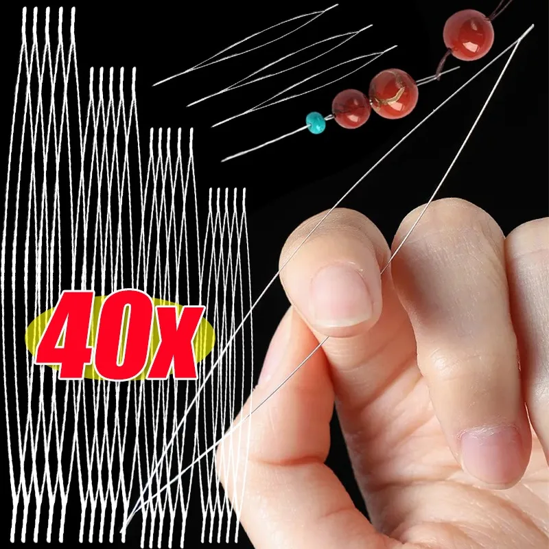 Beading Open Needles Seed Beads Needle Big Eye DIY Beaded Needles Collapsible Beading Pins Needles for Jewelry Making Tools