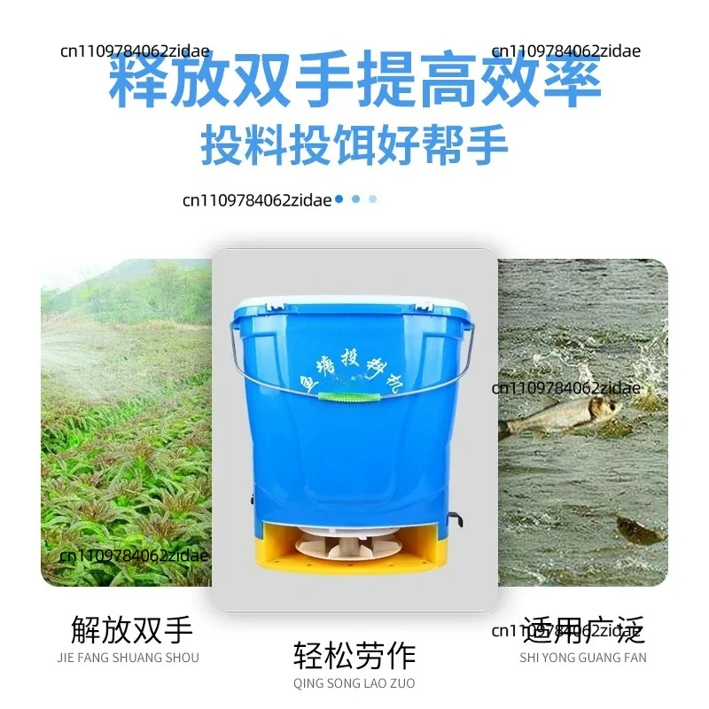 For Automatic Timed Fish Pond Feeder Electric Bait Spreader Shrimp Crab Pond Aquaculture Feeding Machine
