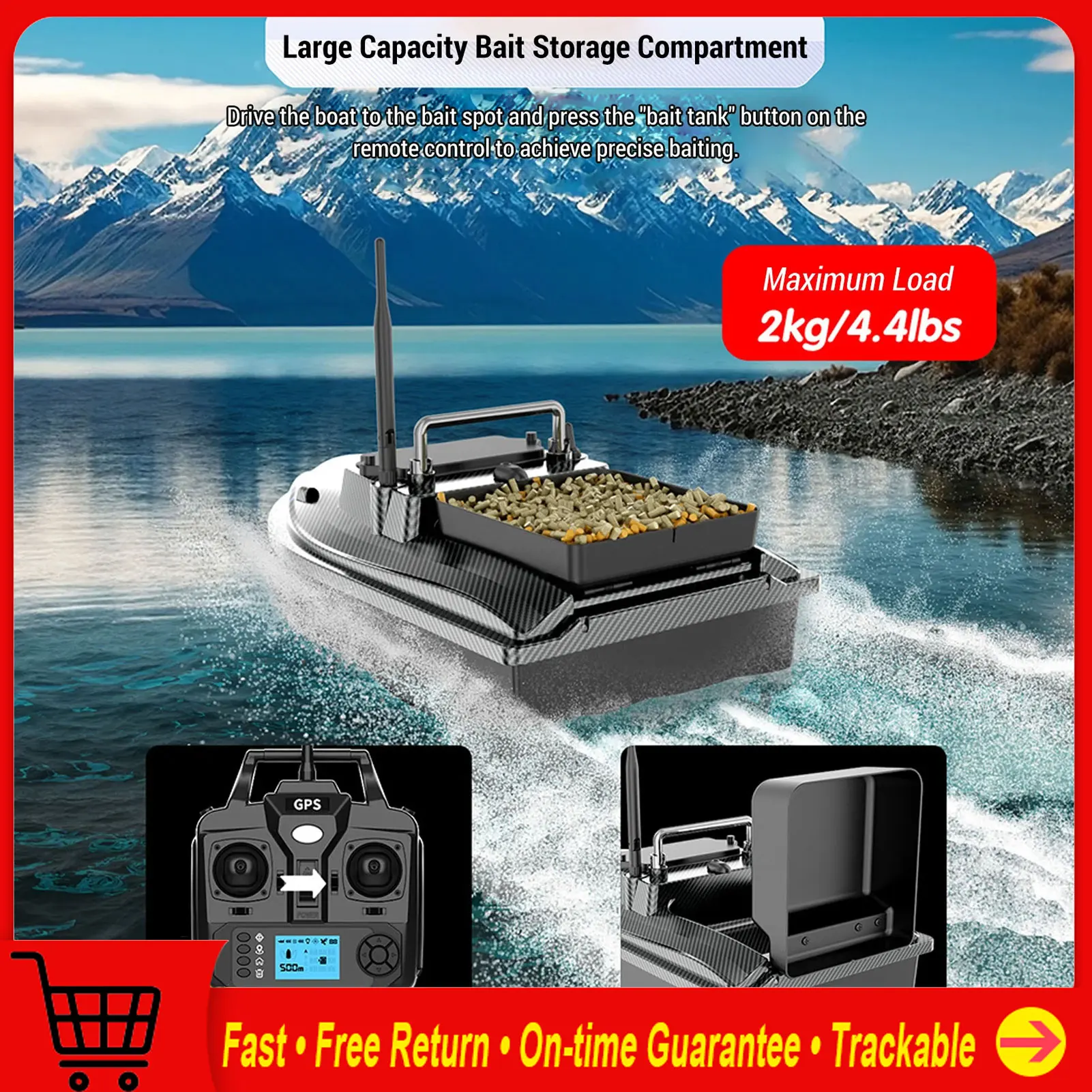 500M Fernbedienung Köder Boot 2KG Laden RC Angeln Köder Boot Dual Motor Fisch Feeder Gerät