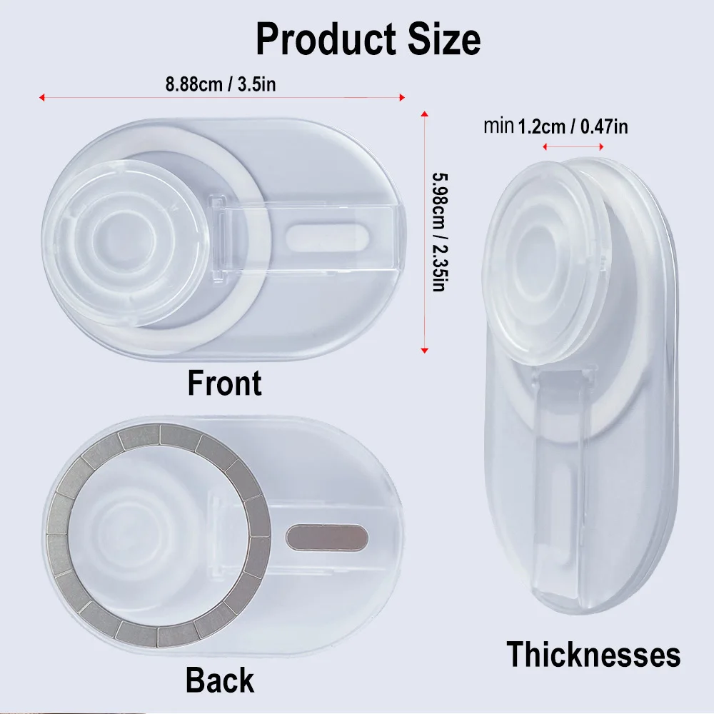 Pemegang soket saku Griptok telepon seluler magnetik dengan dua penyangga dukungan untuk IPhone Samsung braket dudukan pemanjangan jari