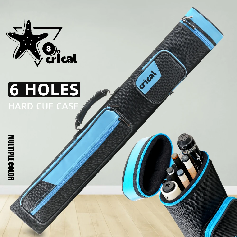 

CRICAL Hard Cue Case Bag, Billiard Stick Carrying Case, 6 Holes, 2x4 Pool Case, 86cm Length, Oxford Cloth, Billiard Accessories