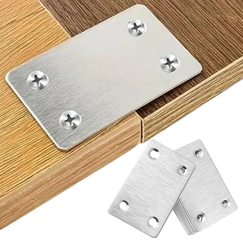 10/20/30 Pcs Flat Corner Code, Four Hole Fixed Corner Bracket, Furniture Connection Fastener, Used for Tables, Chairs, Shelves
