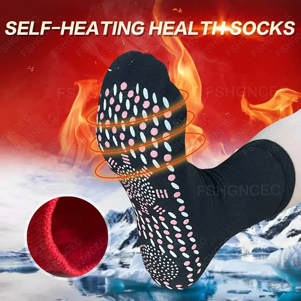 Self-Heating Socks Winter Thermal Insoles for Shoes Woman Man Warm Foot Cushions for Cold Protection Acupressure Massage Sock