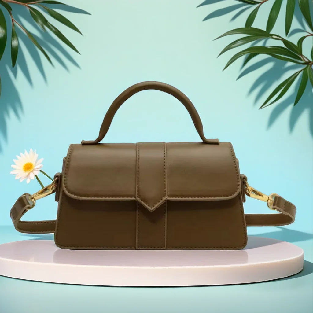 

2025 New Pu Leather Shoulder Bag for Women Handbag - Fashion Crossbody Bags Vintage Underarm Bag Square Satchel