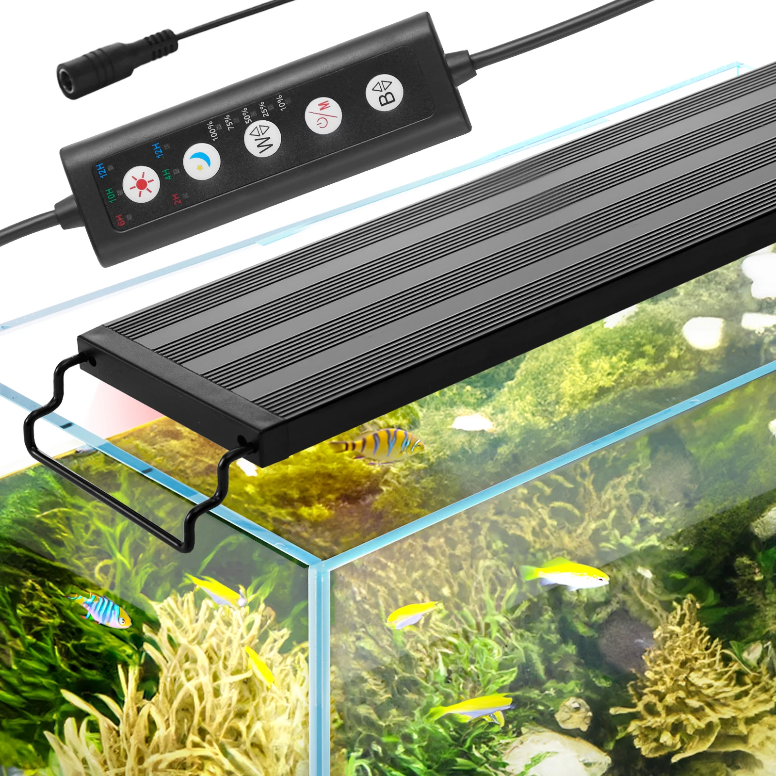 VEVOR Aquarium Light 36W Full Spectrum Fish Tank Light Adjustable Brightness Adjustable Timer for 48