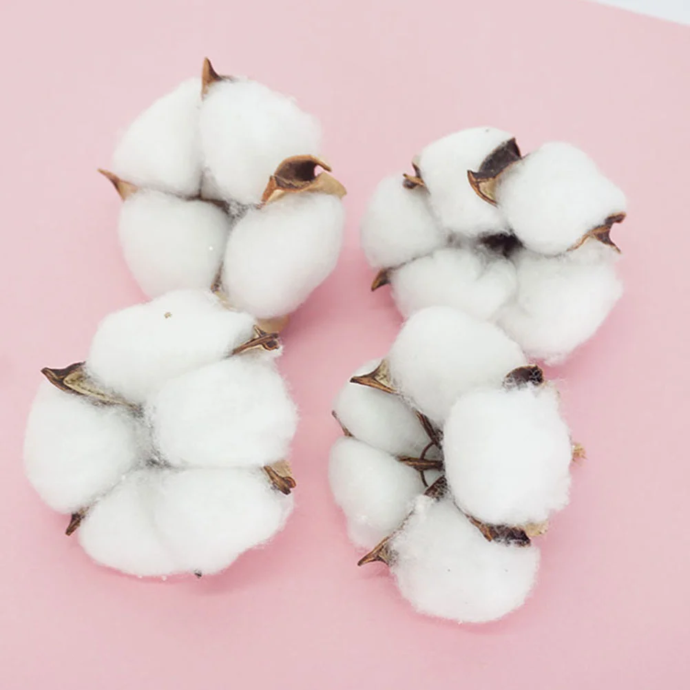 Cotton Balls Christmas Adornment DIY Decor Artificial Flowers Decoration White Realistic