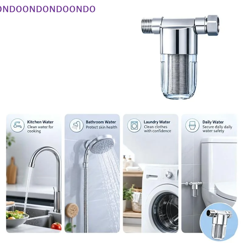 Stainless Steel Water Pre Filter With Transparent Visible Body Washable Reusable Filter Element For Kitchen Whole House Use