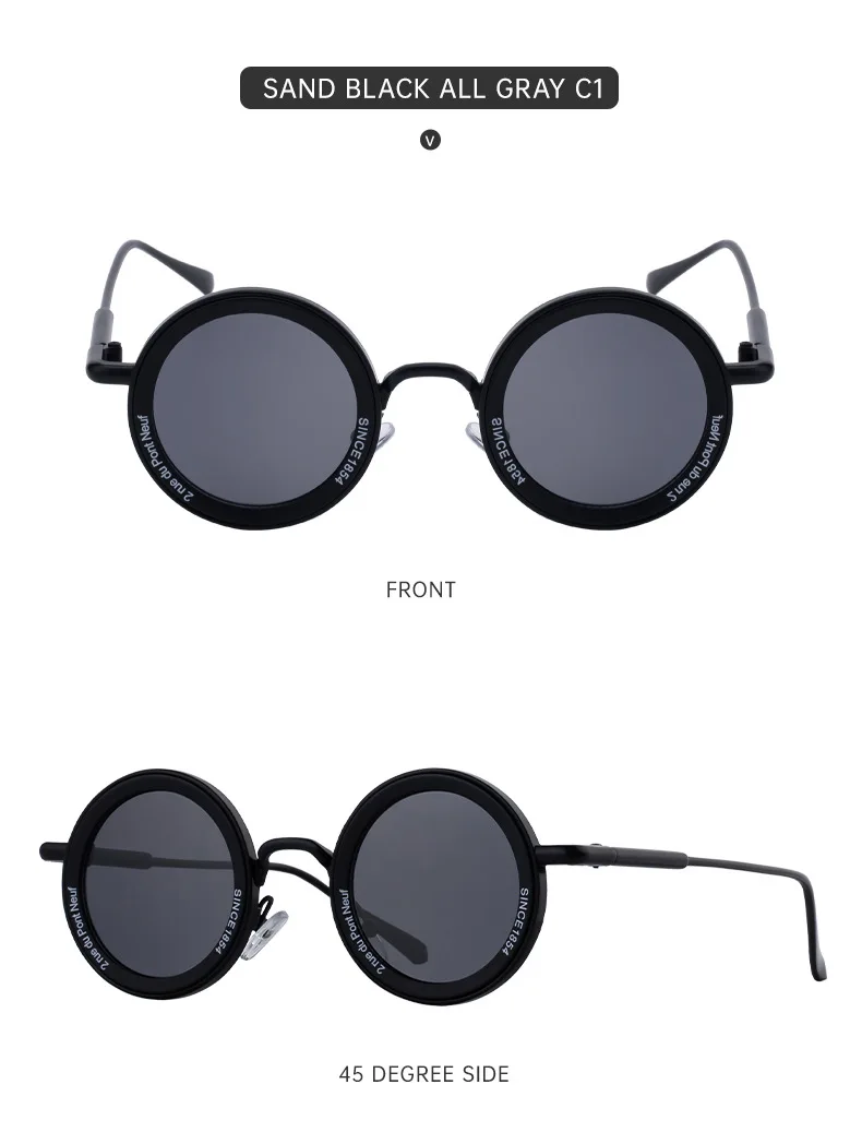Runde Steampunk Sonnenbrille Männer Vintage Punk Sonnenbrille Frauen Trendy Retro Mode Gläser Gafas De Sol Hombre Lunette Soleil Femme – Detail 13
