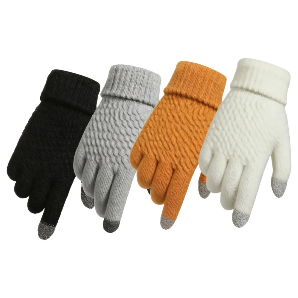 AliExpress WRELS Winter Knitted Touch Screen Gloves Anti Slip Warm Gloves Thermal Windproof Men Women Cycling Hiking Running Sport Gloves