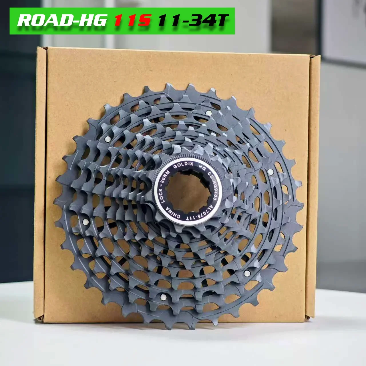 GOLDIX Ultraleichte CNC Schwarz Rennrad Kassette k7 11/12 Geschwindigkeit 32T 34T 36T 11V 12V HG Freilauf Hohl Fahrrad Kette Rad