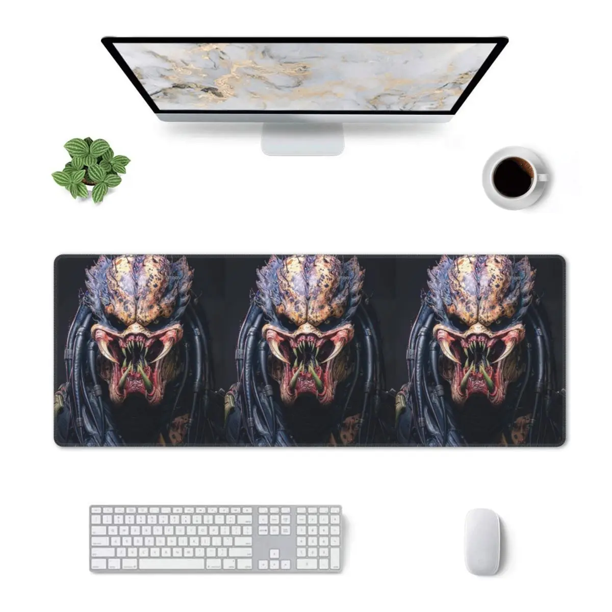 Large Mouse Pad Predator Smile Horror Xenomorph Alien Monster Gamer PC Laptop Mats Keyboard Carpet Computer Gaming Desk Mat