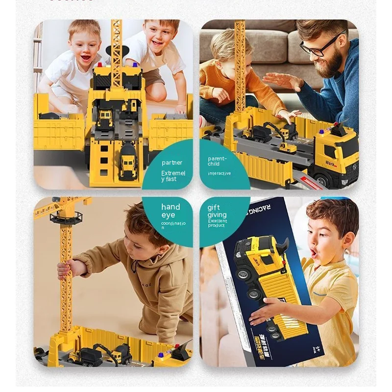 Construction Truck Toys Set Bulldozer,Cement Truck,Alloy Construction Vehicle Toys for Boys Gifts