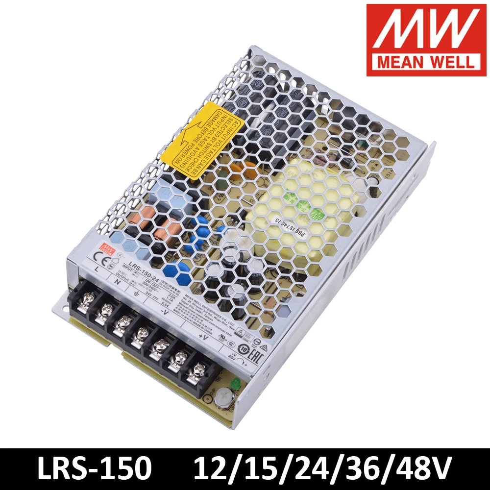 

Блок питания MEANWELL LRS-150 150W 12V 15V 24V 36V 48V с одним выходом, импульсный, 150W, для промышленного контроля