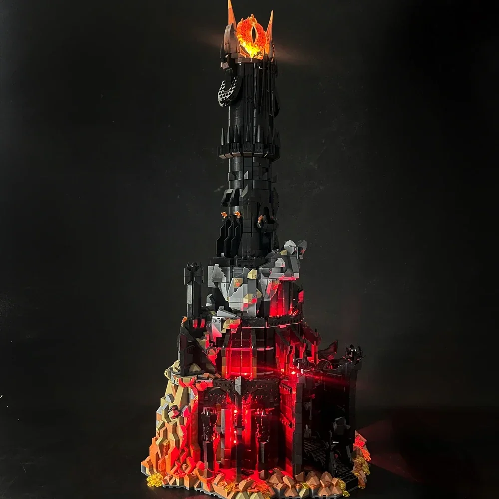 2026 New Lord of the Rings LED Lighting Kit Barad dur 10333 Sauron Dark Tower Castle Building Blocks Festival Gift view 5