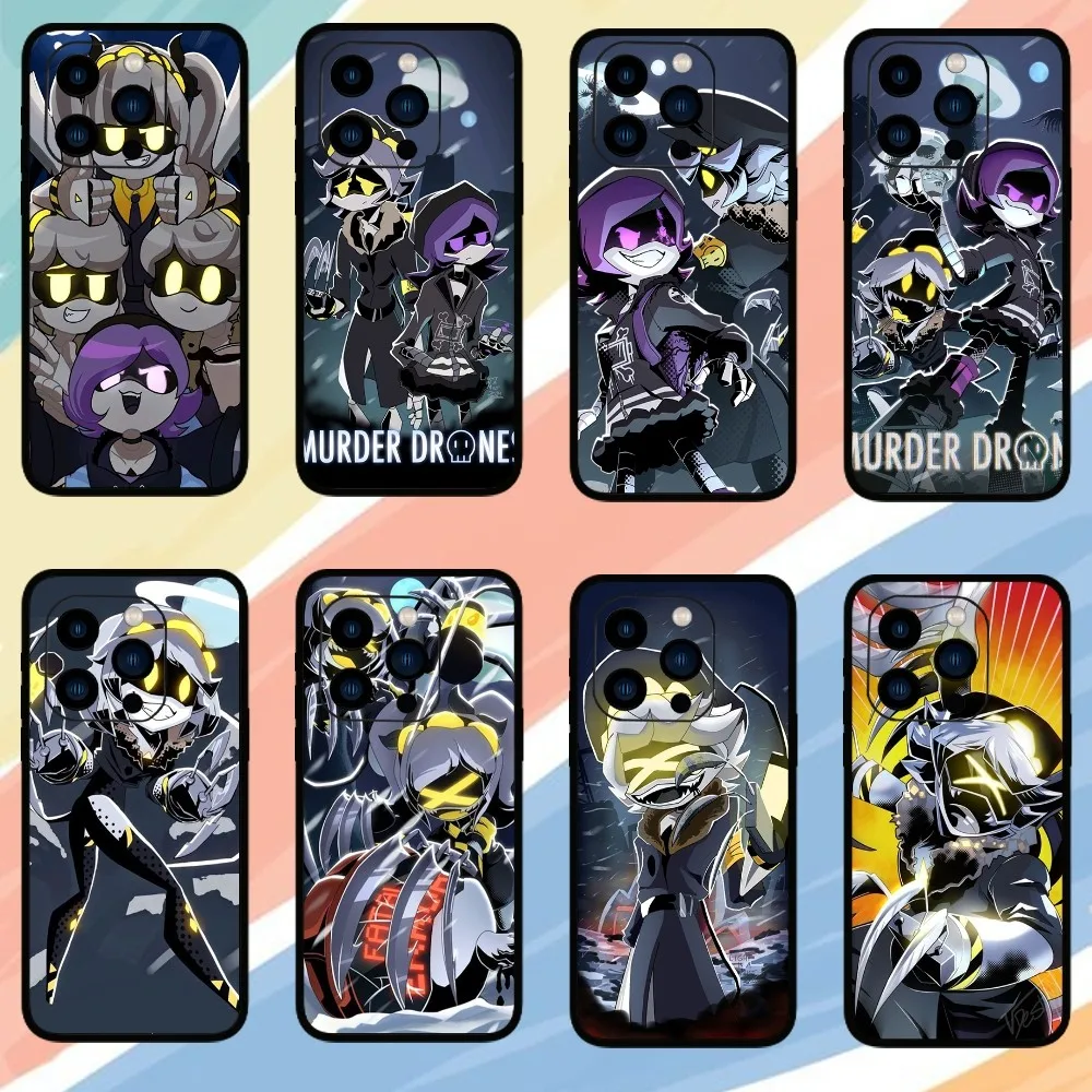 Cartoon Murder Drones Phone Case For iPhone 15 14 13 12 11 Pro Max mini XS XR X 8 Plus SE Cover