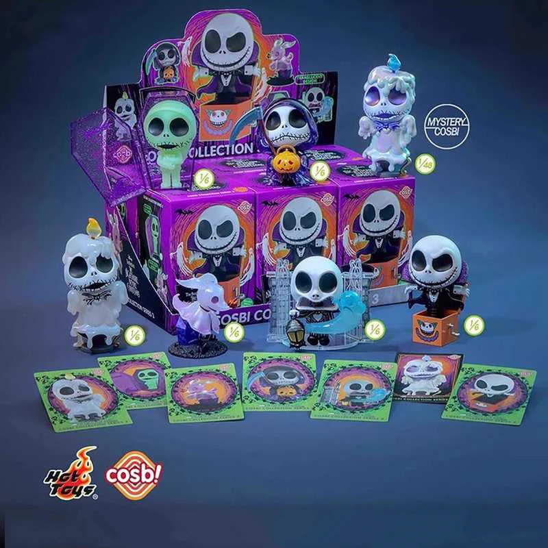 

Hottoys Кошмар перед Рождеством V3 Мини Cosbi Слепая коробка Q-Версия Хэллоуин Пародия Орнамент Таинственный подарок Игрушка