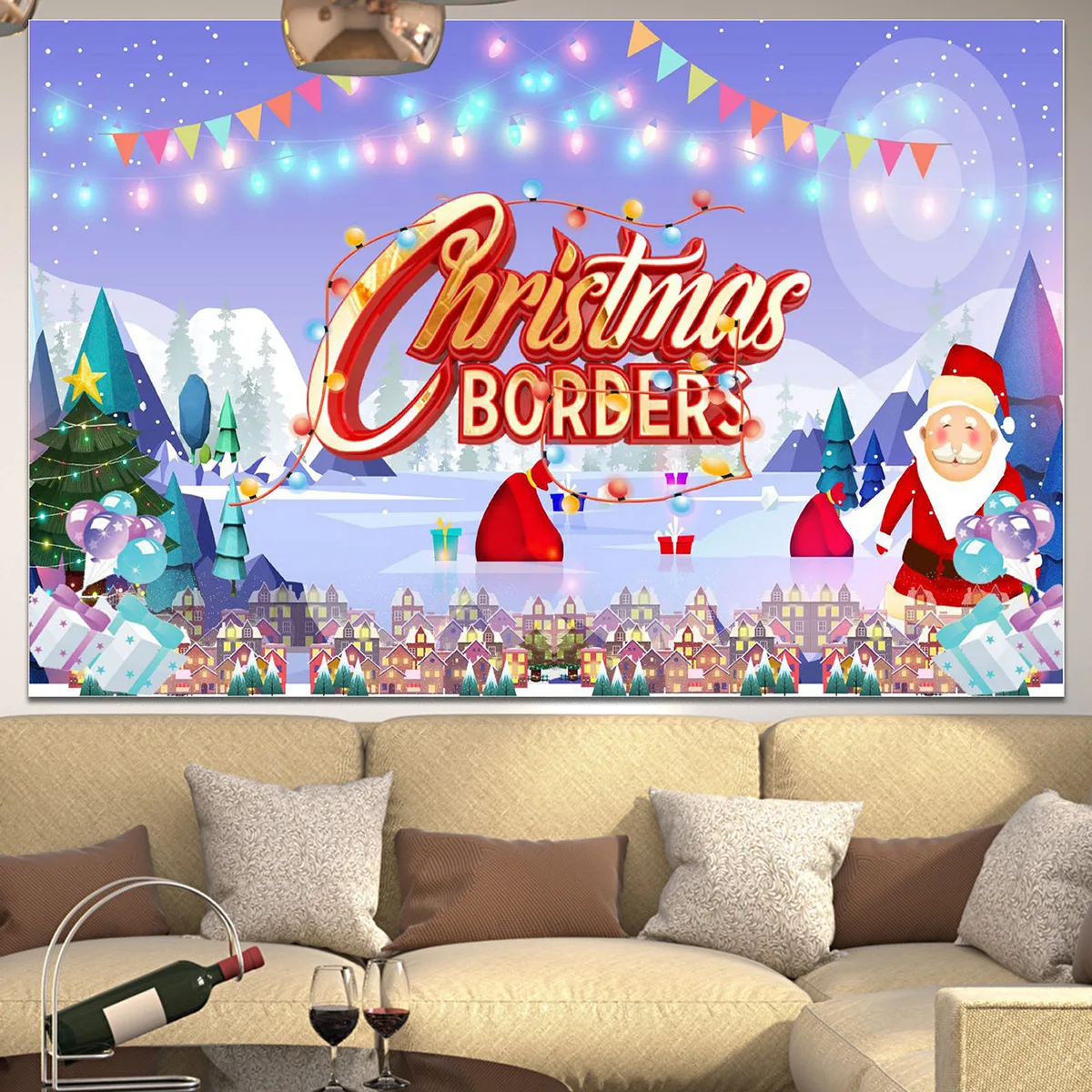 Christmas Party Tapestry Background Cloth, Background Decoration, Layout Banner, Festive Atmosphere Supplies, New