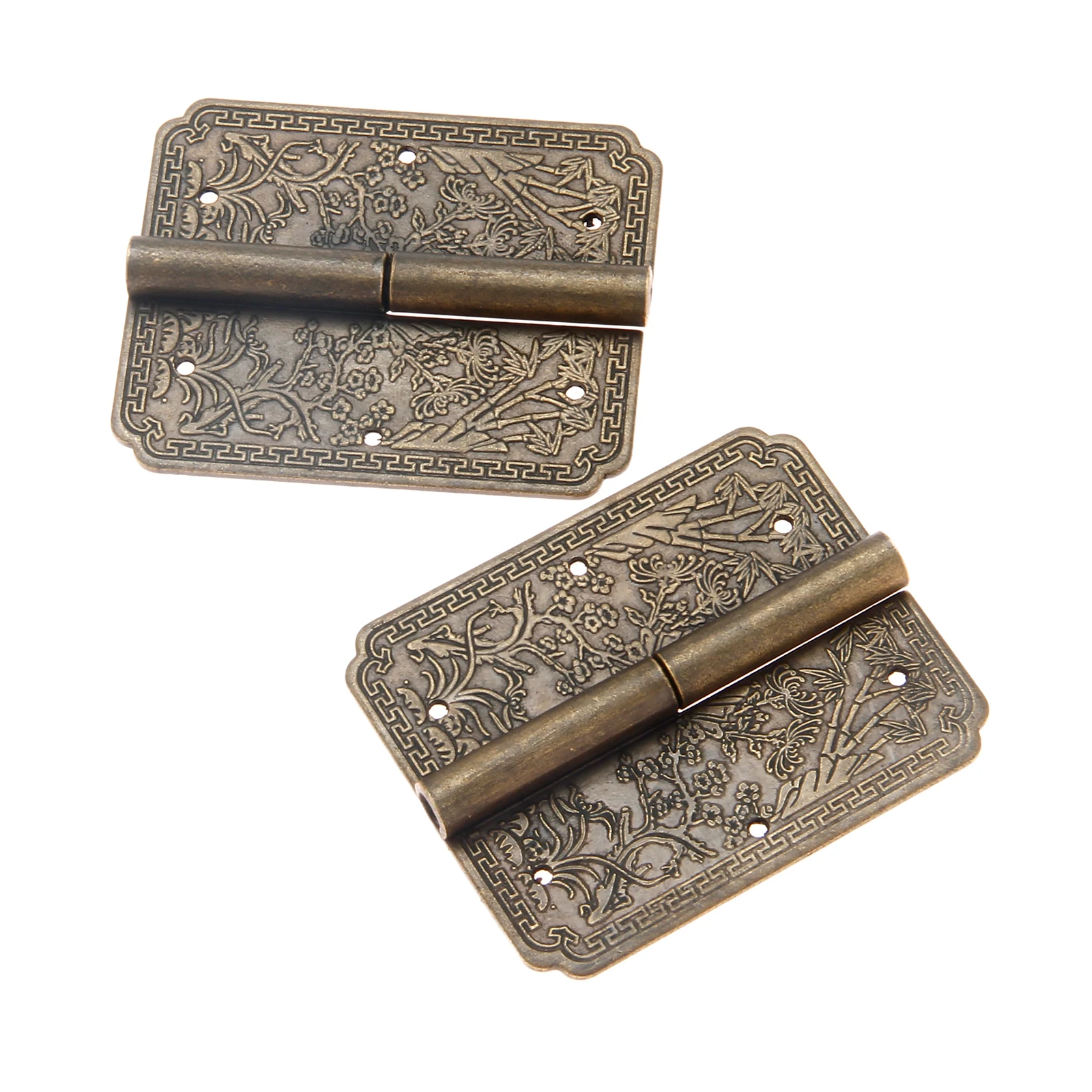 1Pc 60*50mm Right/left Retro Brass Furniture Hinges Cabinet Drawer Door Hinge Jewelry Box Hinge Hardware Fittings Antique Bronze