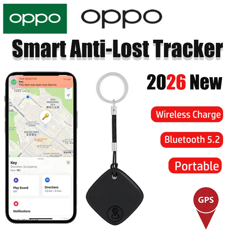 

OPPO Bluetooth 5,3 GPS Smart Anti-lost Tracker для Apple Find My Многофункциональный водонепроницаемый локатор для пожилых домашних животных Поиск ключей Iphone