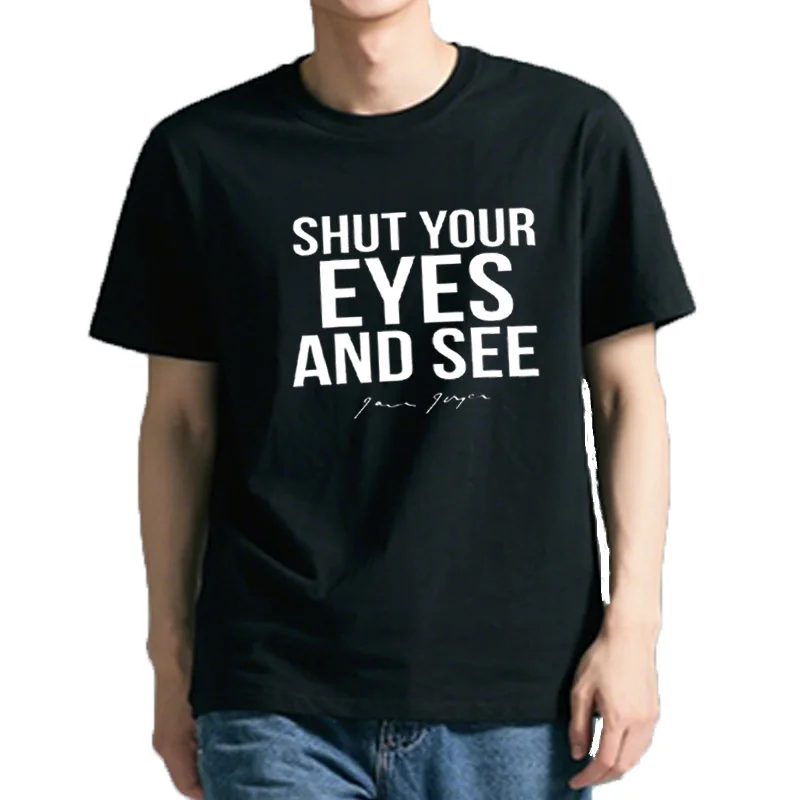 Camiseta de James Joyce Shut Your Eyes y See Ulysses Line, ropa de calle vintage, tops bonitos, blusa, camisetas diverti