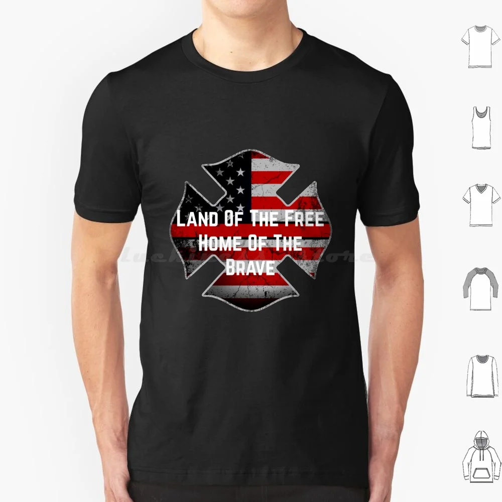 American Flag Maltese Cross T Shirt Cotton Men Women Diy Print Firefighter Fireman Fire Department Volunteer Firetruck First